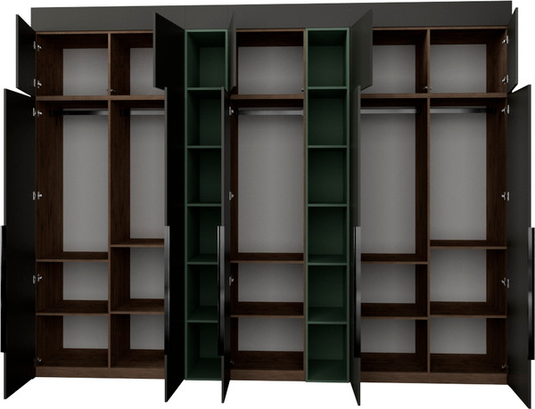 Изображение товара Шкаф Рэйгрупп Рэй S257-В16-1-WKZ В16-1 (дуб веллингтон/кобальт/зеленый самшит)