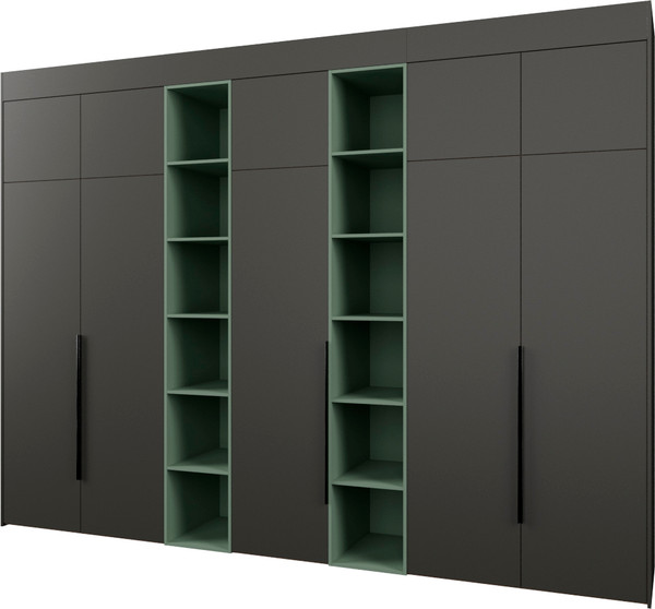 Изображение товара Шкаф Рэйгрупп Рэй S257-В17-2-WKZ В17-2 (дуб веллингтон/кобальт/зеленый самшит)