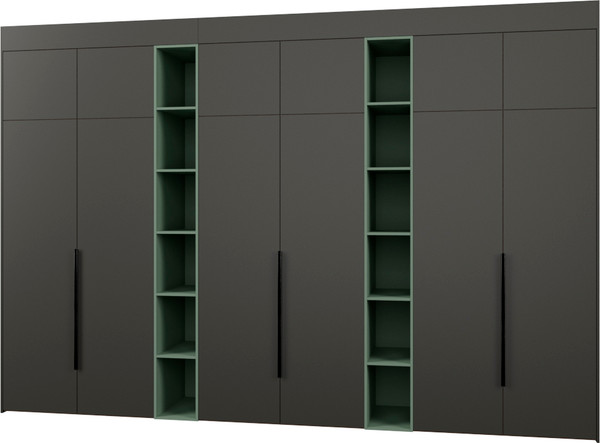 Изображение товара Шкаф Рэйгрупп Рэй S257-В18-4-WKZ В18-4 (дуб веллингтон/кобальт/зеленый самшит)