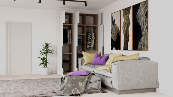 Изображение товара Шкаф Рэйгрупп Рэй S245-В6-2-EB В6-2 (дуб элисон/белый премиум)