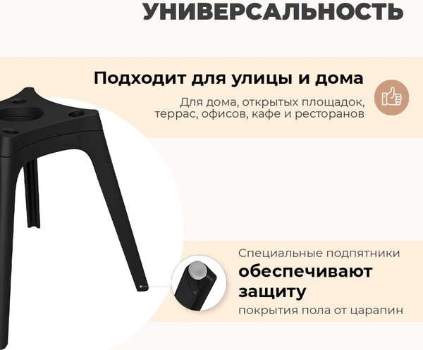 Изображение товара Стул пластиковый Sheffilton SHT-ST29/S195 (белый/черный)