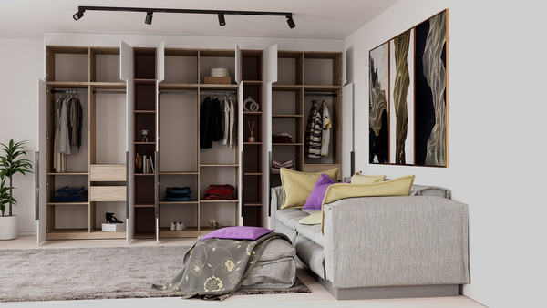 Изображение товара Шкаф Рэйгрупп Рэй S245-В18-3-EBЕ В18-3 (дуб элисон/белый премиум)