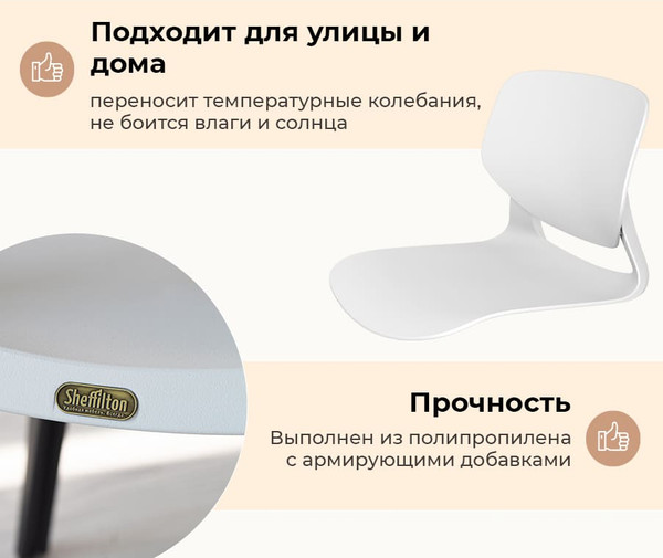 Изображение товара Стул пластиковый Sheffilton SHT-ST59/S195 (белый/черный)