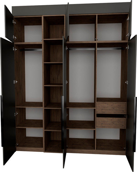 Изображение товара Шкаф Рэйгрупп Рэй S245-В8-2-WKW В8-2 (дуб веллингтон/кобальт)