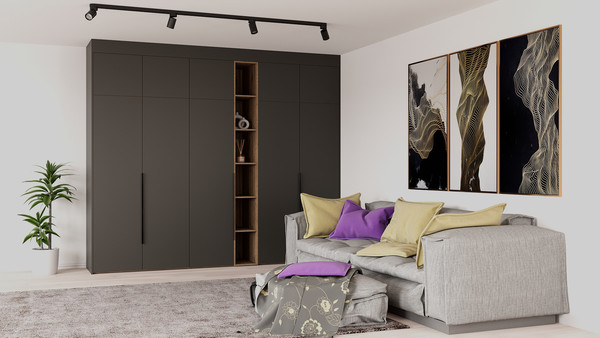 Изображение товара Шкаф Рэйгрупп Рэй S245-В13-1-WKW В13-1 (дуб веллингтон/кобальт)