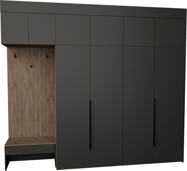 Изображение товара Секция в прихожую Рэйгрупп Рэй P245-B10-2-WK В10-2 (дуб веллингтон/кобальт)