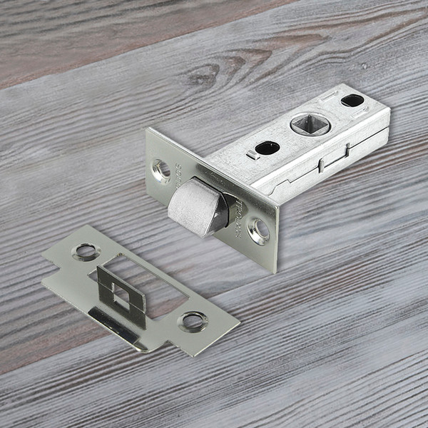 Изображение товара Защелка врезная Trodos 6-45 без фиксации с прямоугольной планкой (металл, никель)