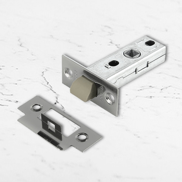 Изображение товара Защелка врезная Trodos 6-45 без фиксации с прямоугольной планкой (пластик, хром)