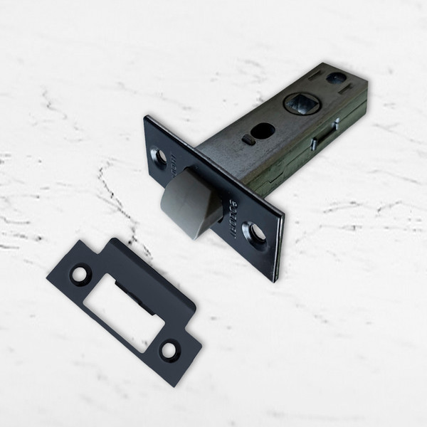 Изображение товара Защелка врезная Trodos 6-45 без фиксации с прямоугольной планкой (пластик, черный)