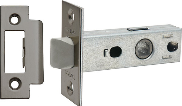 Изображение товара Защелка врезная Trodos 6-45 без фиксации с прямоугольной планкой (пластик, черный никель)