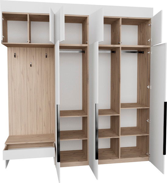 Изображение товара Секция в прихожую Рэйгрупп Рэй P245-B7-1-EB В7-1 (дуб элисон/белый премиум)