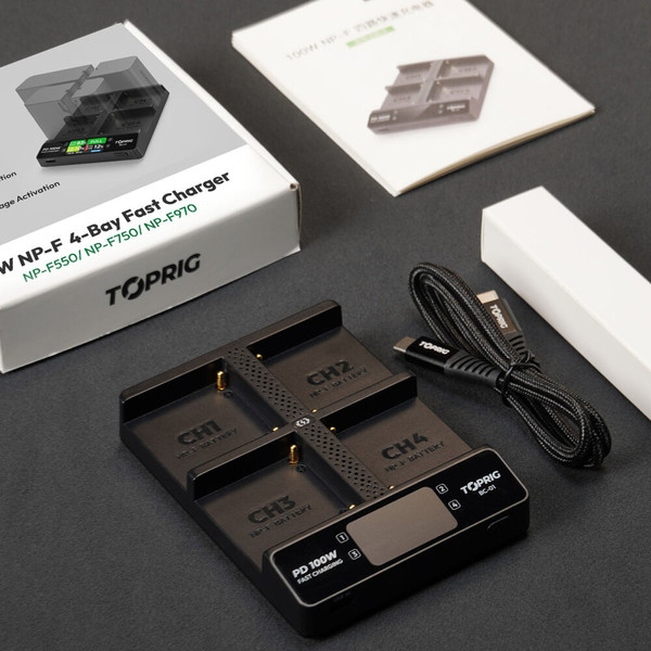Изображение товара Зарядное устройство для аккумулятора для камеры Accsoon Toprig BC01 4-Bay NP-F / 32848