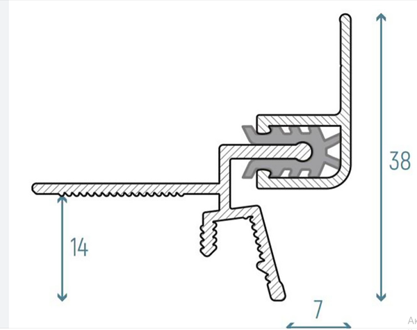 Изображение товара Теневой профиль Profiling Kraab Gips для гипсокартонных потолков (2м, с демпфером)