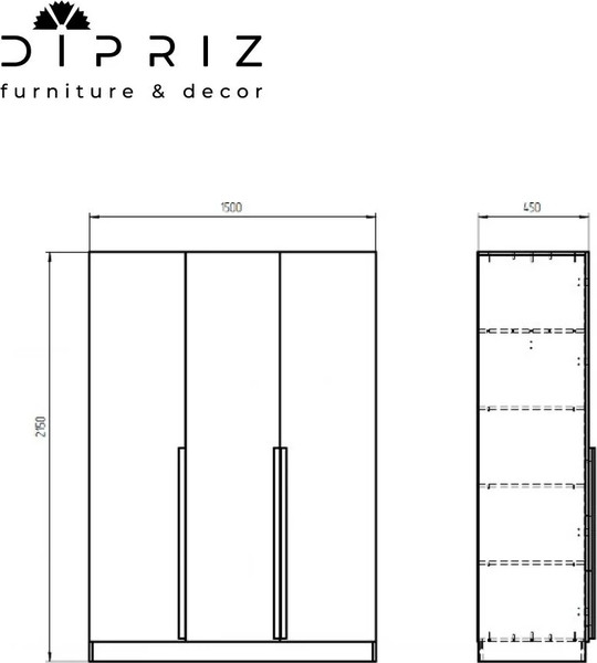 Изображение товара Шкаф Dipriz Mirjan 3 двери с дуб. ручками / Д.70124.1 (белый/дуб масло)