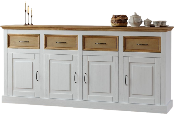 Изображение товара Тумба Dipriz Landhouse 4 дв+4 ящ / Д.20081.1 (сосна/белый воск 1620/бейц Отто)