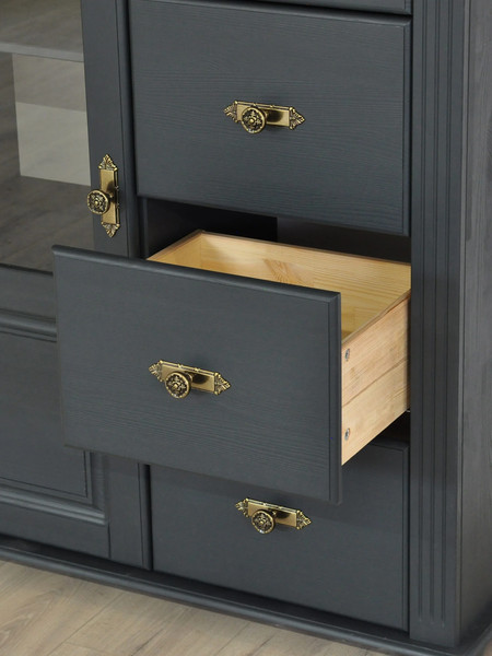 Изображение товара Комод Dipriz Susanna 1дв + 5ящ Н1250х910х416 / Д.20047.2 (сосна/серый RAL7016)