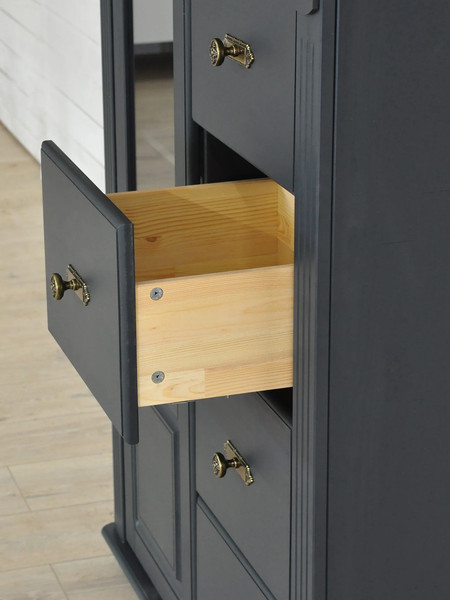 Изображение товара Комод Dipriz Susanna 1дв + 5ящ Н1250х910х416 / Д.20047.2 (сосна/серый RAL7016)