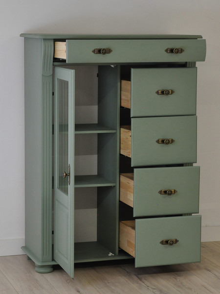 Изображение товара Тумба Dipriz Susanna 1дв + 5ящ Н1250х910х416 / Д.20069.1 (сосна/pantone 5497)