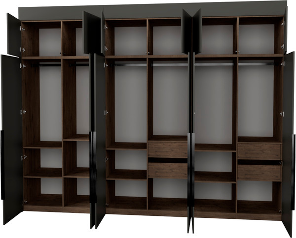 Изображение товара Шкаф Рэйгрупп Рэй S245-В15-3-WK В15-3 (дуб веллингтон/кобальт)