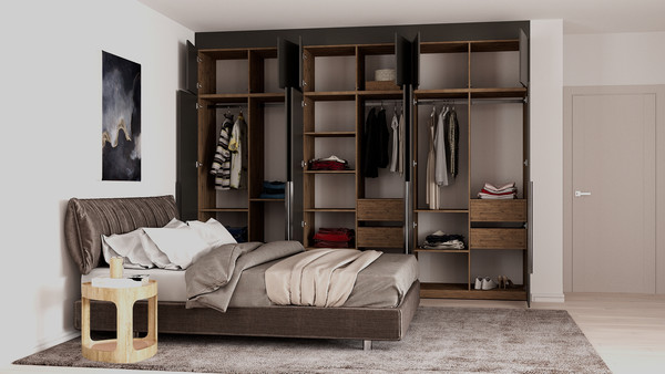 Изображение товара Шкаф Рэйгрупп Рэй S245-В15-3-WK В15-3 (дуб веллингтон/кобальт)