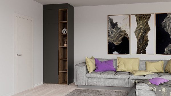 Изображение товара Шкаф Рэйгрупп Рэй S257-B1-WKW В1 (дуб веллингтон/кобальт)