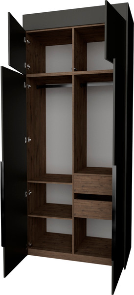 Изображение товара Шкаф Рэйгрупп Рэй S257-B3-2-WK В3-2 (дуб веллингтон/кобальт)