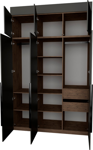 Изображение товара Шкаф Рэйгрупп Рэй S257-В6-2-WK В6-2 (дуб веллингтон/кобальт)