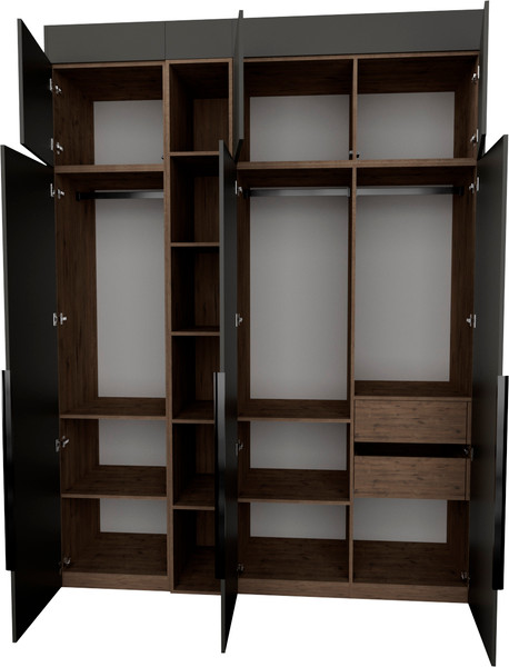 Изображение товара Шкаф Рэйгрупп Рэй S257-В7-2-WKW В7-2 (дуб веллингтон/кобальт)