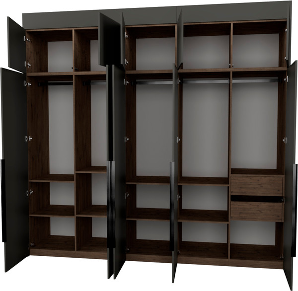 Изображение товара Шкаф Рэйгрупп Рэй S257-В12-2-WK В12-2 (дуб веллингтон/кобальт)