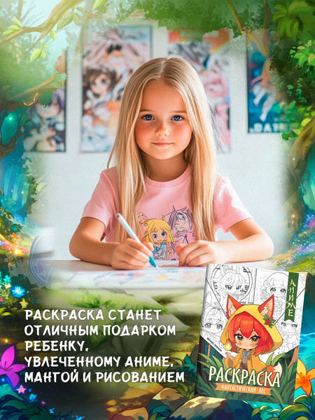 Изображение товара Раскраска Феникс-премьер Фантастический лес, мягкая обложка