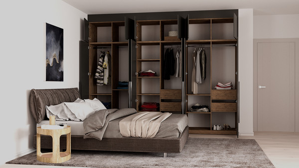 Изображение товара Шкаф Рэйгрупп Рэй S257-В15-3-WK В15-3 (дуб веллингтон/кобальт)