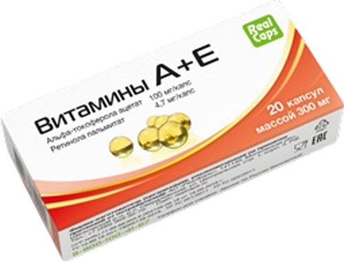 Изображение товара Мультивитаминный комплекс RealCaps А+Е 300мг (20 капсул)