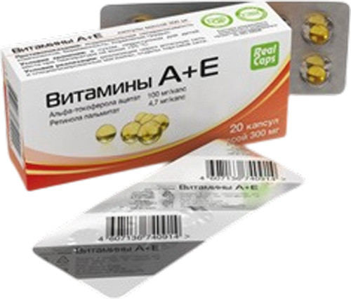 Изображение товара Мультивитаминный комплекс RealCaps А+Е 300мг (20 капсул)