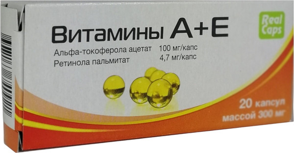 Изображение товара Мультивитаминный комплекс RealCaps А+Е 300мг (20 капсул)