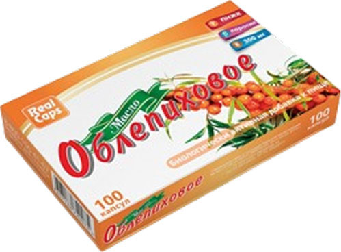 Изображение товара Пищевая добавка RealCaps Облепиховое масло 300мг (100 капсул)