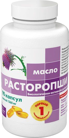 Изображение товара Пищевая добавка RealCaps Масло расторопши первый холодный отжим 1360мг (90 капсул)