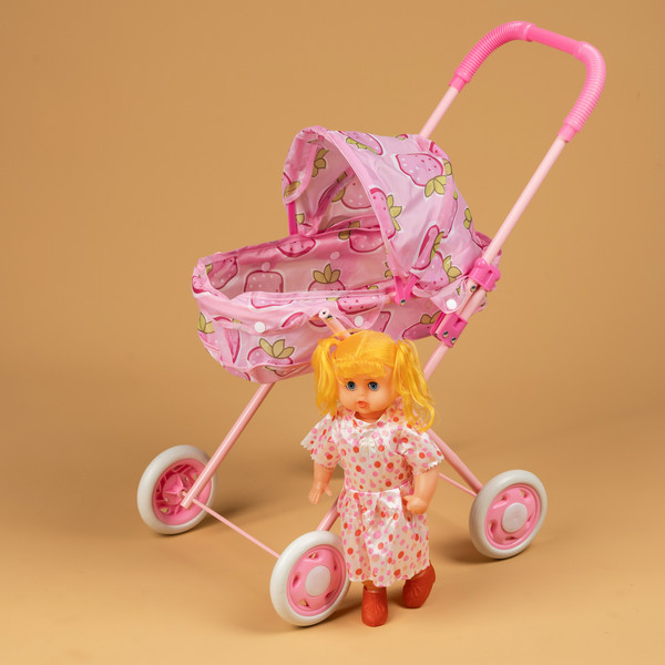 Изображение товара Кукла с аксессуарами Labalu Eva с коляской (розовый)