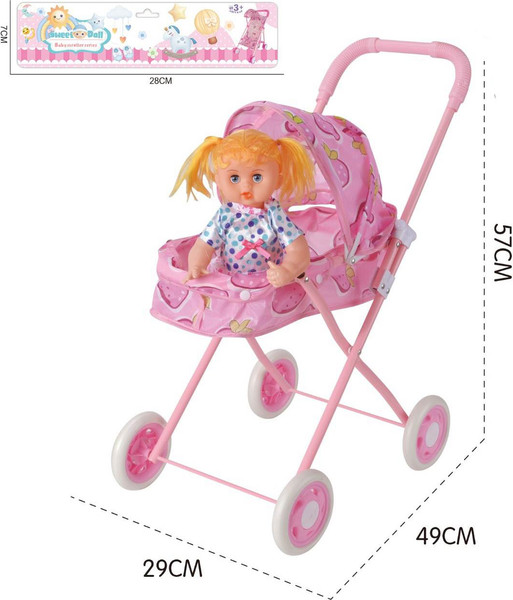 Изображение товара Кукла с аксессуарами Labalu Eva с коляской (розовый)