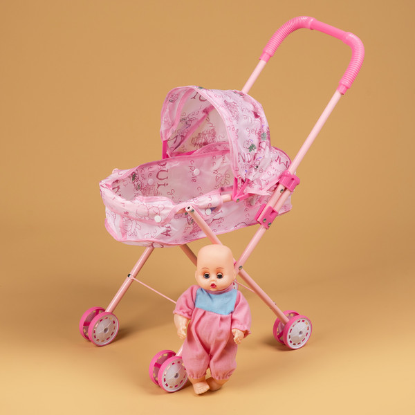 Изображение товара Кукла с аксессуарами Labalu Eva с прогулочной коляской (розовый)