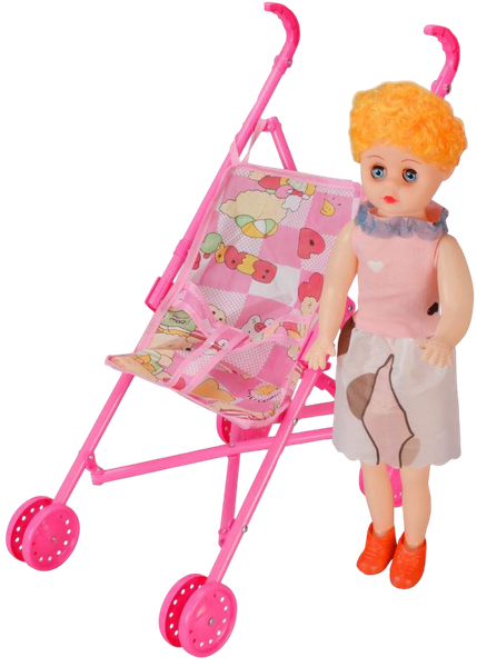 Изображение товара Кукла с аксессуарами Labalu Eva с прогулочной коляской (розовый)