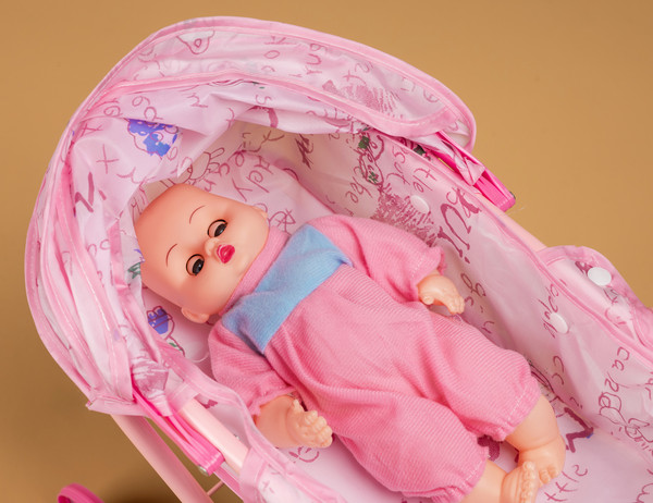 Изображение товара Кукла с аксессуарами Labalu Eva с прогулочной коляской (розовый)