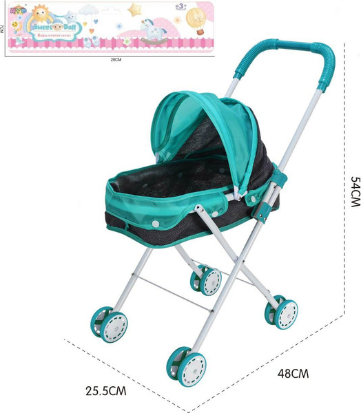 Изображение товара Коляска для куклы Labalu Eva (серый/голубой)