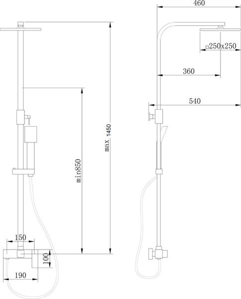 Изображение товара Душевая система со смесителем Abber Daheim AF8220BL (черный матовый)