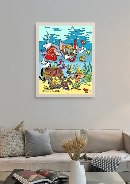 Изображение товара Картина по номерам PaintLine Том и Джерри. Подводный мир / PL-00185