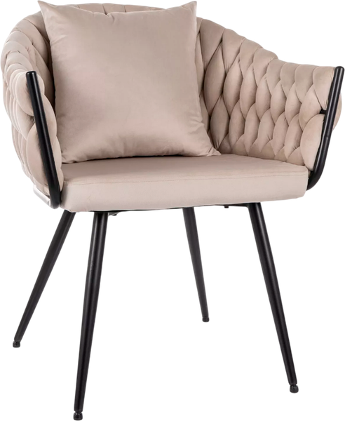 Изображение товара Стул Signal Nuvo Velvet Bluvel 30 (светло-бежевый/черный матовый)