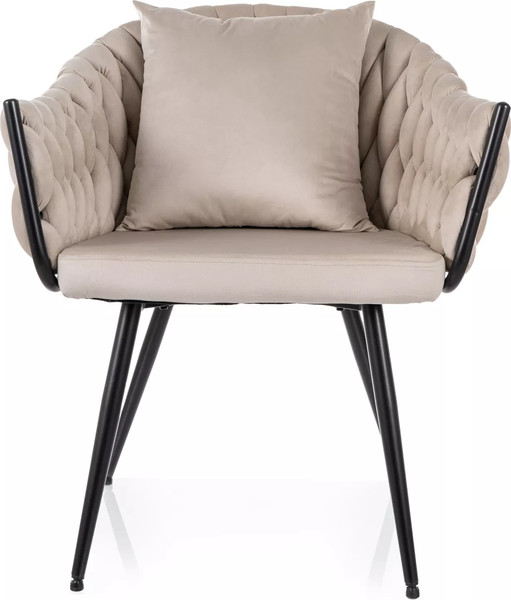 Изображение товара Стул Signal Nuvo Velvet Bluvel 30 (светло-бежевый/черный матовый)