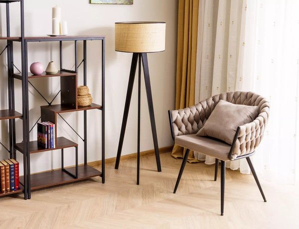 Изображение товара Стул Signal Nuvo Velvet Bluvel 30 (светло-бежевый/черный матовый)