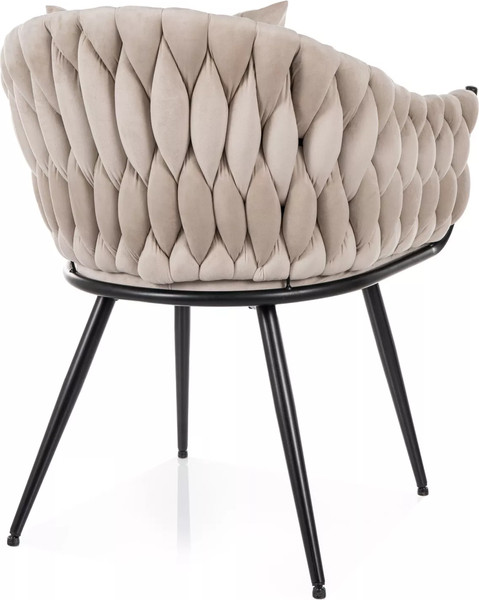 Изображение товара Стул Signal Nuvo Velvet Bluvel 30 (светло-бежевый/черный матовый)