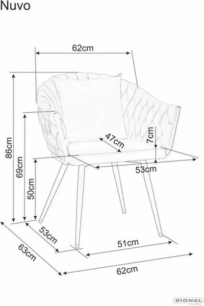 Изображение товара Стул Signal Nuvo Velvet Bluvel 40 (темно-бежевый/черный матовый)
