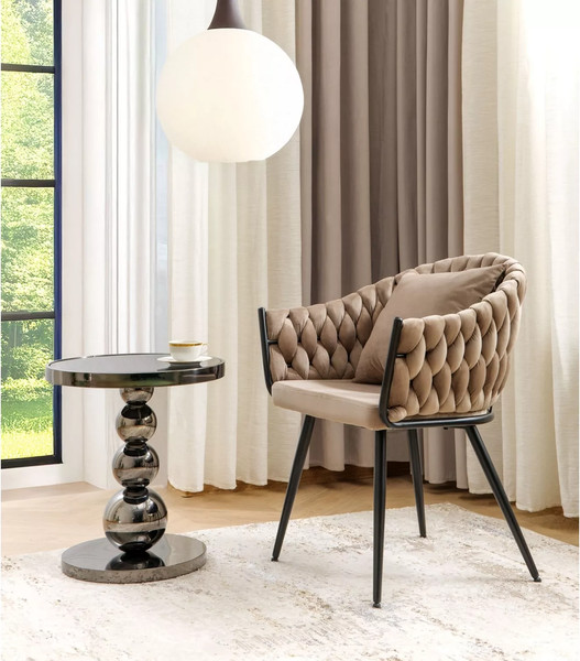 Изображение товара Стул Signal Nuvo Velvet Bluvel 40 (темно-бежевый/черный матовый)